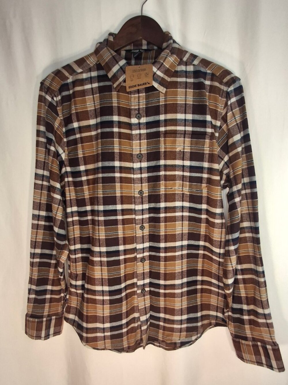 Eddie Bauer Men's Field Flannel Flex Shirt – Size Small – NWT